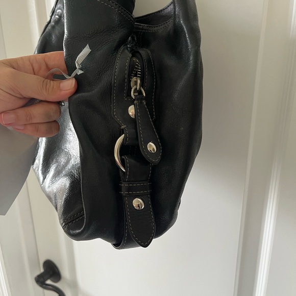 Coach Black Madison Maggie Leather Shoulder Bag with Silver Hardware - Picture 5 of 11